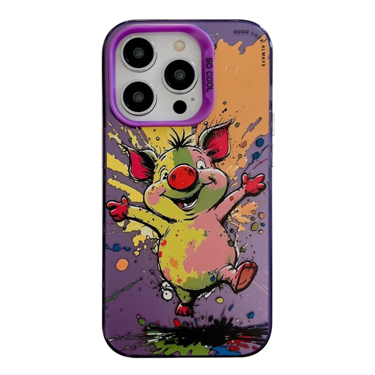 動物柄油絵シリーズ PC + TPUスマホケース、iPhone 16 Pro用
