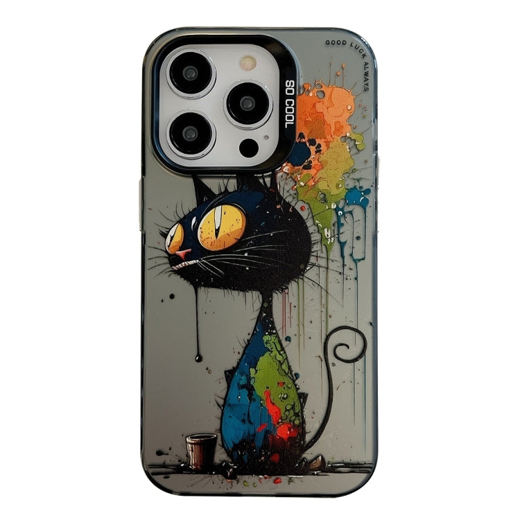 動物柄油絵シリーズ PC + TPUスマホケース、iPhone 16 Pro用