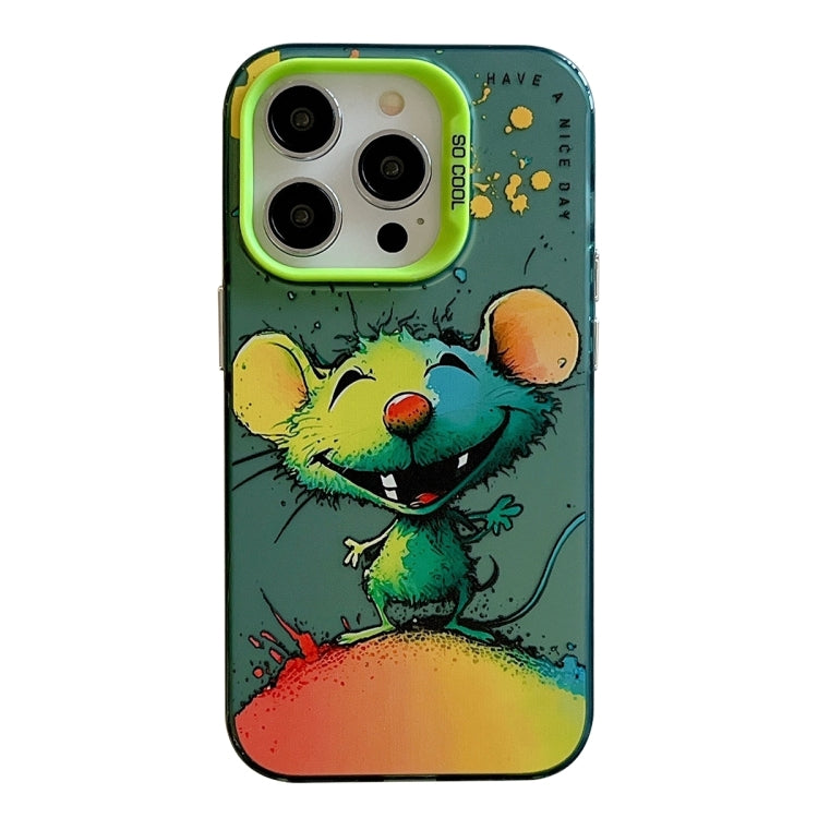 動物柄油絵シリーズ PC + TPUスマホケース、iPhone 16 Plus用