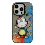 動物柄油絵シリーズ PC + TPUスマホケース、iPhone 16 Plus用