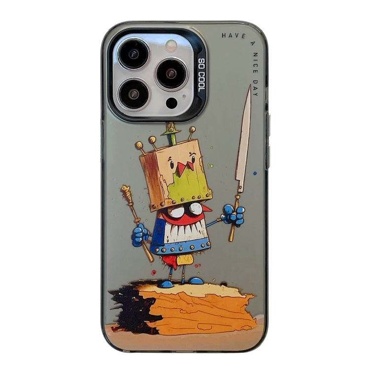 動物柄油絵シリーズ PC + TPUスマホケース、iPhone 16 Pro用