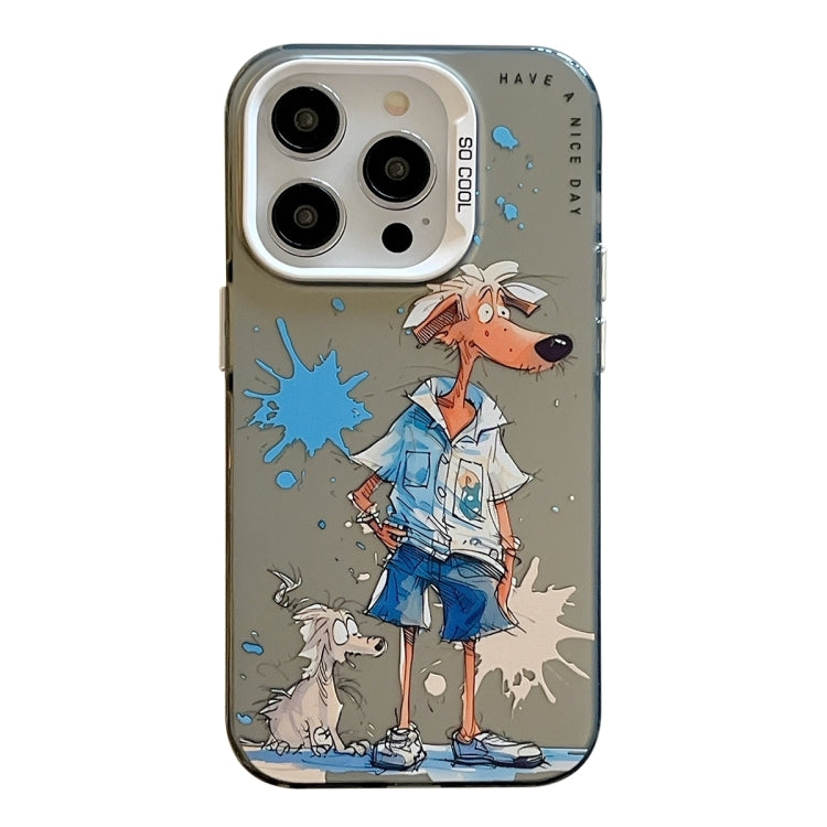 動物柄油絵シリーズ PC + TPUスマホケース、iPhone 16 Pro用