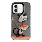 動物柄油絵シリーズ PC＋TPUスマホケース、iPhone 16 Pro Max用