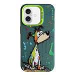 動物柄油絵シリーズ PC＋TPUスマホケース、iPhone 16 Pro Max用