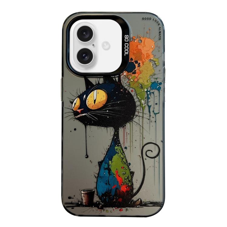 動物柄油絵シリーズ PC＋TPUスマホケース、iPhone 16 Pro Max用