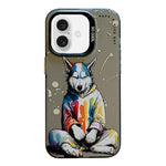 動物柄油絵シリーズ PC＋TPUスマホケース、iPhone 16 Pro Max用