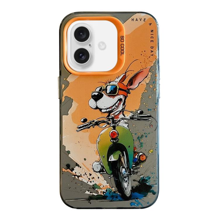 動物柄油絵シリーズ PC＋TPUスマホケース、iPhone 16 Pro Max用