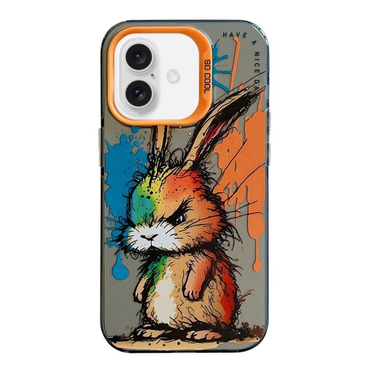 動物柄油絵シリーズ PC＋TPUスマホケース、iPhone 16 Pro Max用