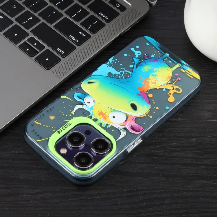 動物柄油絵シリーズ PC + TPUスマホケース、iPhone 16 Pro用