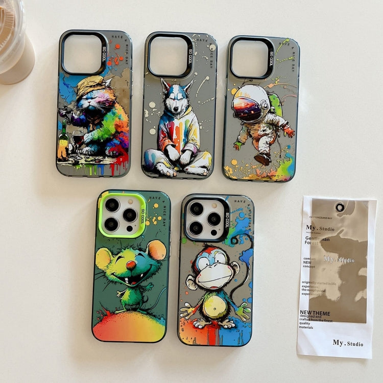 Animal Pattern Oil Painting Series PC + TPU Phone Case, For iPhone 14 Pro