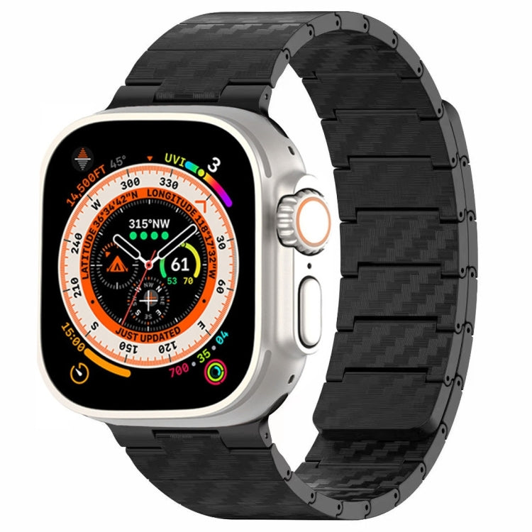 カーボンファイバーマグネティックループウォッチバンド、Apple Watch シリーズ10 46mm用、Apple Watch シリーズ10 42mm用、Apple Watch SE 2023 44mm用、Apple Watch SE 2023 40mm用、Apple Watch Ultra 2 49mm用、Apple Watch シリーズ9 45mm用、Apple Watch シリーズ9 41mm用