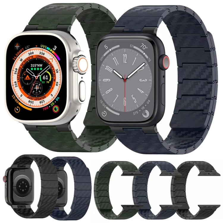 カーボンファイバーマグネティックループウォッチバンド、Apple Watch シリーズ10 46mm用、Apple Watch シリーズ10 42mm用、Apple Watch SE 2023 44mm用、Apple Watch SE 2023 40mm用、Apple Watch Ultra 2 49mm用、Apple Watch シリーズ9 45mm用、Apple Watch シリーズ9 41mm用