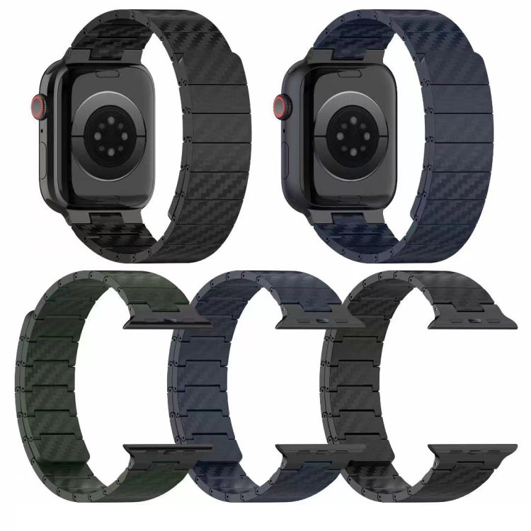 カーボンファイバーマグネティックループウォッチバンド、Apple Watch シリーズ10 46mm用、Apple Watch シリーズ10 42mm用、Apple Watch SE 2023 44mm用、Apple Watch SE 2023 40mm用、Apple Watch Ultra 2 49mm用、Apple Watch シリーズ9 45mm用、Apple Watch シリーズ9 41mm用