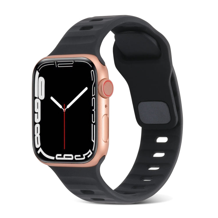 スクエアバックルストライプシリコンウォッチバンド、Apple Watch Ultra 2 49mm用、Apple Watch Series 9 45mm用