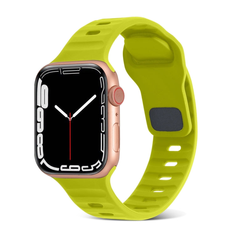 スクエアバックルストライプシリコンウォッチバンド、Apple Watch Ultra 2 49mm用、Apple Watch Series 9 45mm用