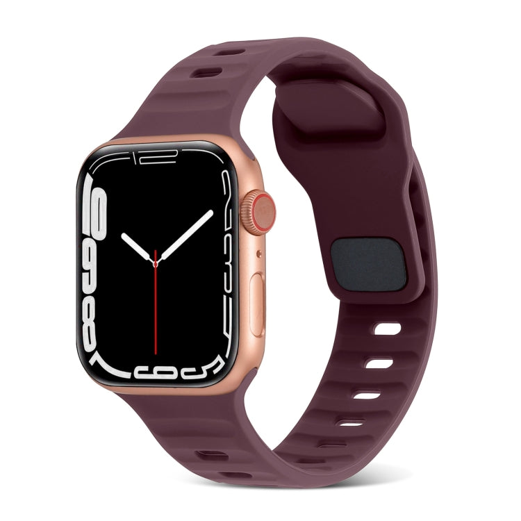 スクエアバックルストライプシリコンウォッチバンド、Apple Watch Ultra 2 49mm用、Apple Watch Series 9 45mm用