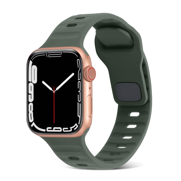 スクエアバックルストライプシリコンウォッチバンド、Apple Watch Ultra 2 49mm用、Apple Watch Series 9 45mm用