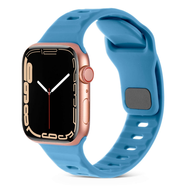 スクエアバックルストライプシリコンウォッチバンド、Apple Watch SE 2023 44mm用、Apple Watch SE 2023 40mm用