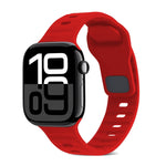スクエアバックルストライプシリコンウォッチバンド、Apple Watch Series 10 46mm用、Apple Watch Series 10 42mm用