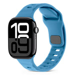 スクエアバックルストライプシリコンウォッチバンド、Apple Watch Series 10 46mm用、Apple Watch Series 10 42mm用