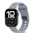 スクエアバックルストライプシリコンウォッチバンド、Apple Watch Series 10 46mm用、Apple Watch Series 10 42mm用