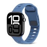 スクエアバックルストライプシリコンウォッチバンド、Apple Watch Series 10 46mm用、Apple Watch Series 10 42mm用
