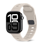 スクエアバックルストライプシリコンウォッチバンド、Apple Watch Series 10 46mm用、Apple Watch Series 10 42mm用