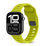 スクエアバックルストライプシリコンウォッチバンド、Apple Watch Series 10 46mm用、Apple Watch Series 10 42mm用
