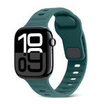 スクエアバックルストライプシリコンウォッチバンド、Apple Watch Series 10 46mm用、Apple Watch Series 10 42mm用