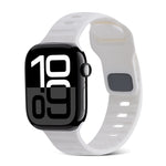 スクエアバックルストライプシリコンウォッチバンド、Apple Watch Series 10 46mm用、Apple Watch Series 10 42mm用