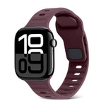 スクエアバックルストライプシリコンウォッチバンド、Apple Watch Series 10 46mm用、Apple Watch Series 10 42mm用