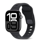 スクエアバックルストライプシリコンウォッチバンド、Apple Watch Series 10 46mm用、Apple Watch Series 10 42mm用