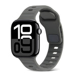 スクエアバックルストライプシリコンウォッチバンド、Apple Watch Series 10 46mm用、Apple Watch Series 10 42mm用
