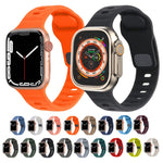 スクエアバックルストライプシリコンウォッチバンド、Apple Watch Series 10 46mm用、Apple Watch Series 10 42mm用