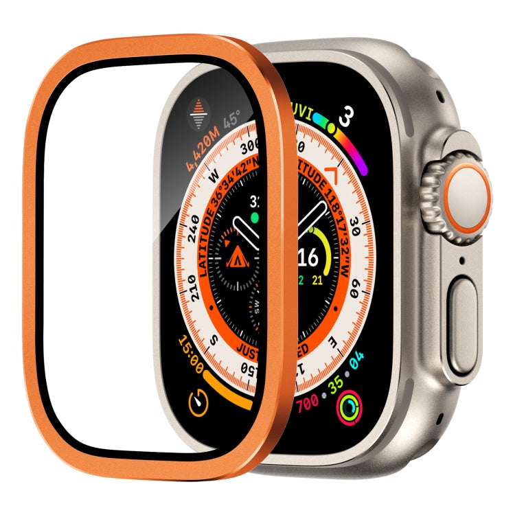 Apple Watch Ultra 49mm用アルミ合金フレーム一体型強化ガラスフィルム