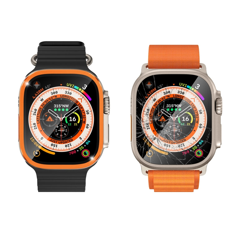 Apple Watch Ultra 49mm用アルミ合金フレーム一体型強化ガラスフィルム