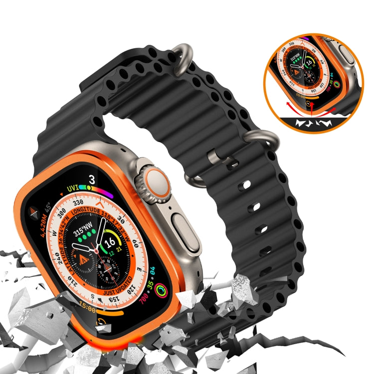 Apple Watch Ultra 49mm用アルミ合金フレーム一体型強化ガラスフィルム