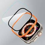 Apple Watch Ultra 49mm用アルミ合金フレーム一体型強化ガラスフィルム