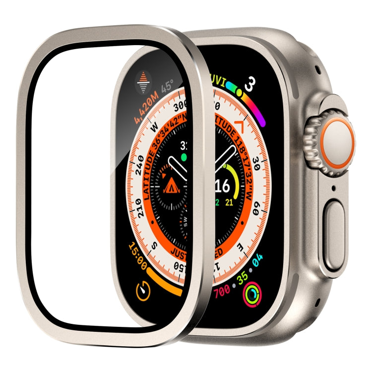 Apple Watch Ultra 49mm用アルミ合金フレーム一体型強化ガラスフィルム