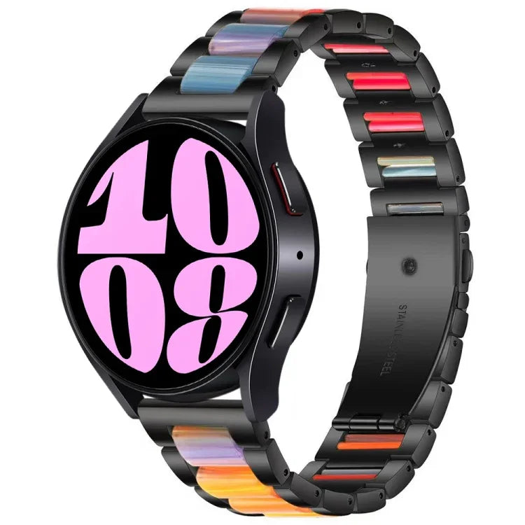 三連ビーズ樹脂メタルウォッチバンド、Samsung Galaxy Watch 6 / 6 Classic用