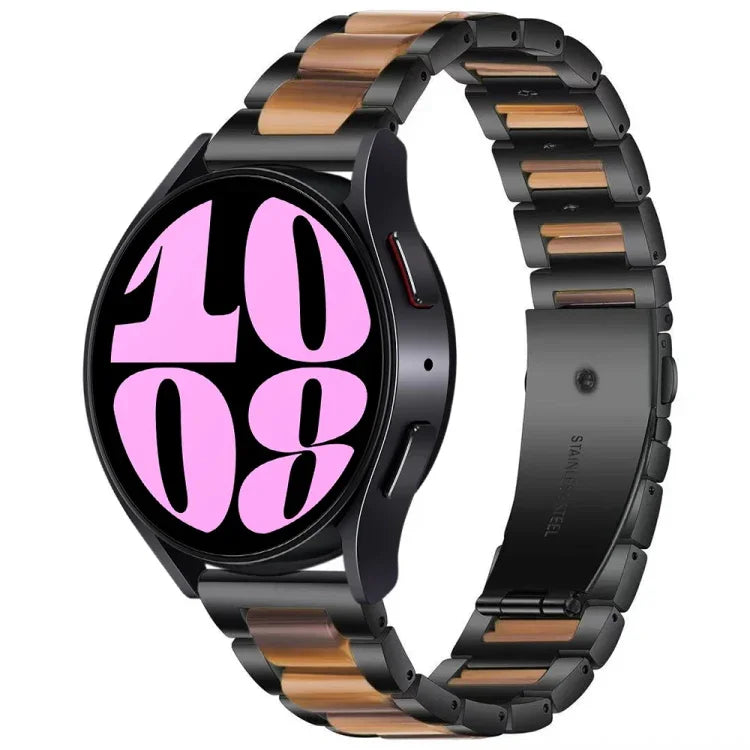 三連ビーズ樹脂メタルウォッチバンド、Samsung Galaxy Watch 6 / 6 Classic用