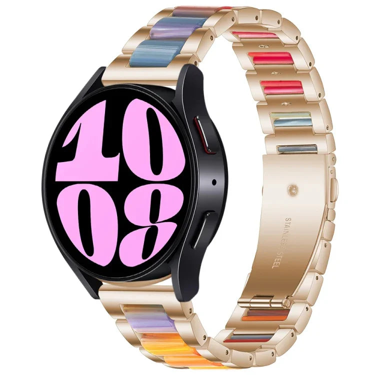 三連ビーズ樹脂メタルウォッチバンド、Samsung Galaxy Watch 6 / 6 Classic用