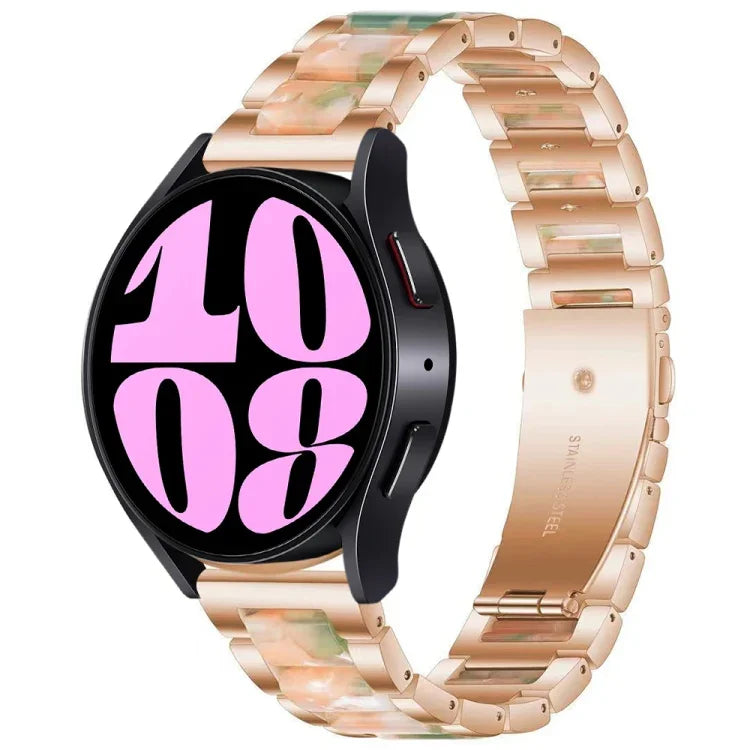 三連ビーズ樹脂メタルウォッチバンド、Samsung Galaxy Watch 6 / 6 Classic用