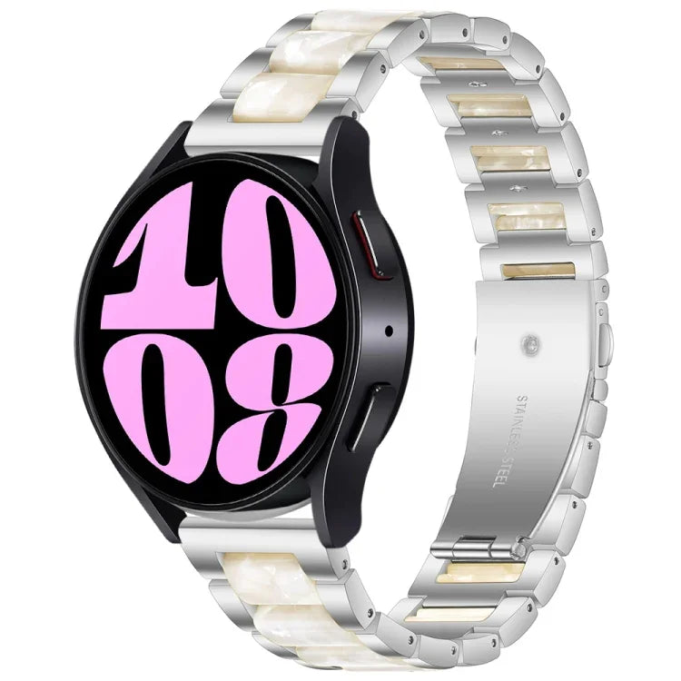 三連ビーズ樹脂メタルウォッチバンド、Samsung Galaxy Watch 6 / 6 Classic用