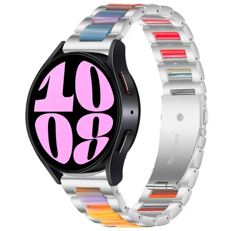 三連ビーズ樹脂メタルウォッチバンド、Samsung Galaxy Watch 6 / 6 Classic用