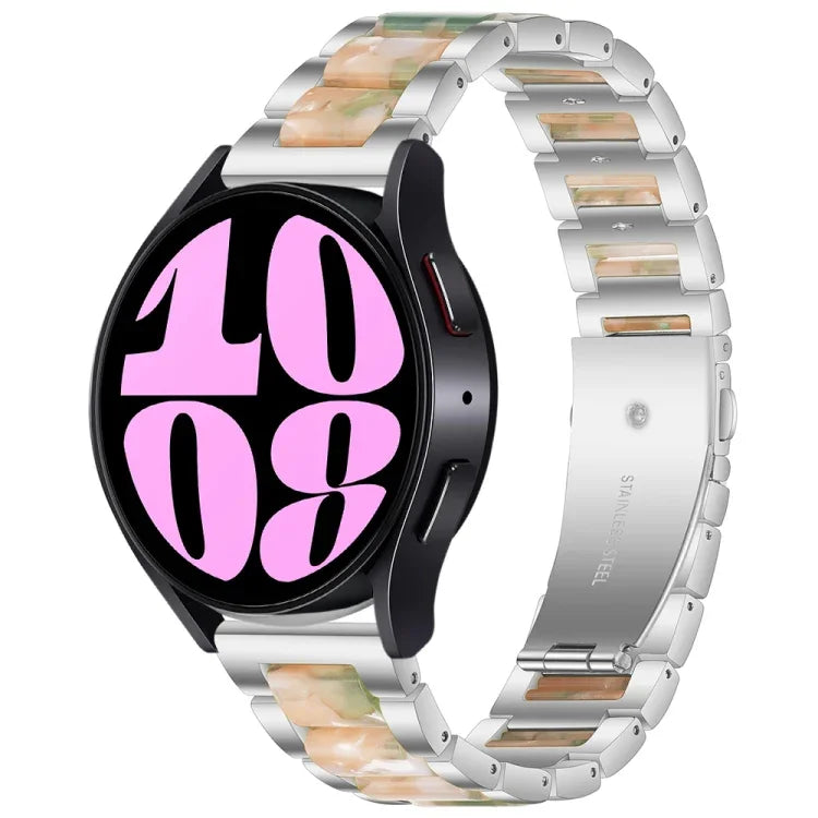 三連ビーズ樹脂メタルウォッチバンド、Samsung Galaxy Watch 6 / 6 Classic用