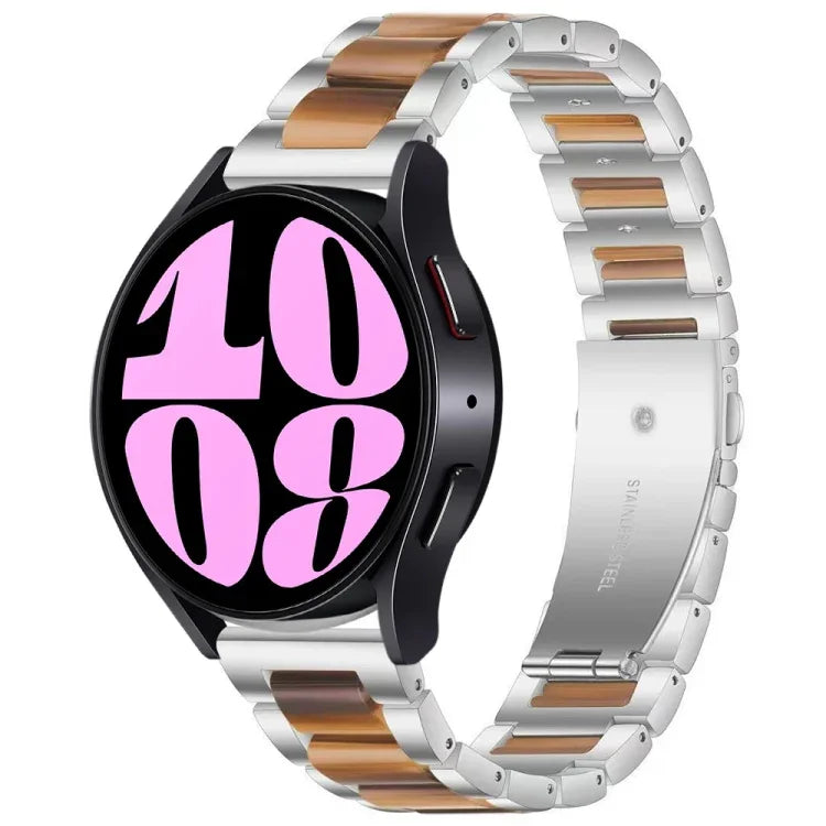 三連ビーズ樹脂メタルウォッチバンド、Samsung Galaxy Watch 6 / 6 Classic用