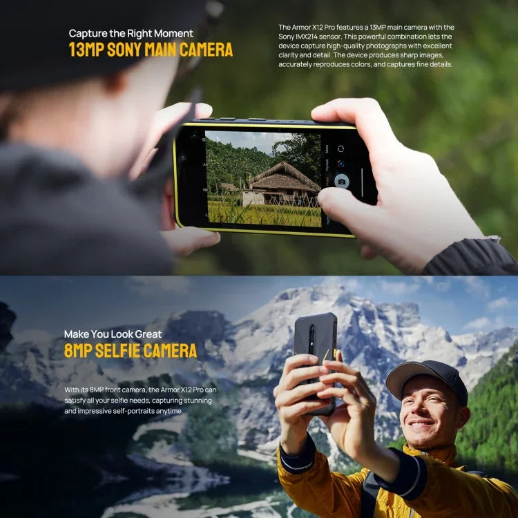 Ulefone Armor X12 Pro、IP68/IP69K 耐衝撃スマホ、5.45インチ Android 15 MediaTek Helio G36 オクタコア、ネットワーク：4G、NFC、4GB+64GB