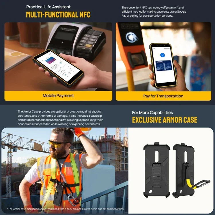 Ulefone Armor X12 Pro、IP68/IP69K 耐衝撃スマホ、5.45インチ Android 15 MediaTek Helio G36 オクタコア、ネットワーク：4G、NFC、4GB+64GB