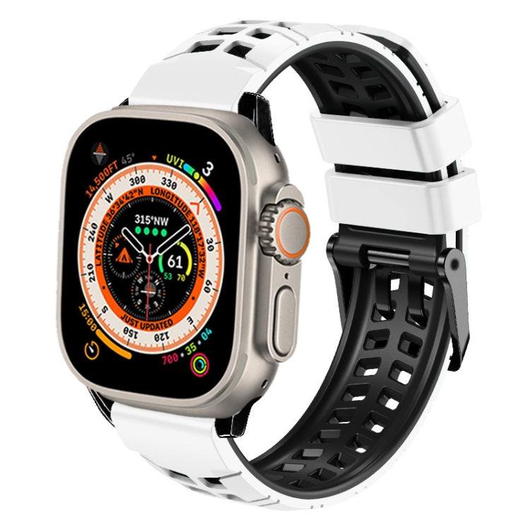 ツイル二重バックルシリコンウォッチバンド、Apple Watch Ultra 49mm用、Apple Watch SE 2023 44mm用、Apple Watch SE 2023 40mm用、Apple Watch Ultra 2 49mm用、Apple Watch Series 9 45mm用